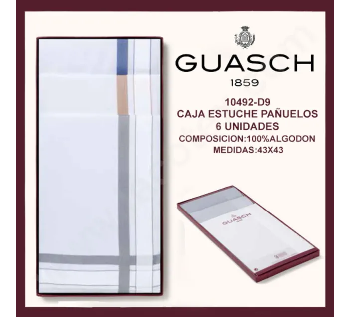 Caja 6 Pañuelos Cro Crystal Blanco Raya